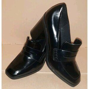 Dolce Vita Flora slip on block heel black dress shoes Women's Size 9 New w/Box